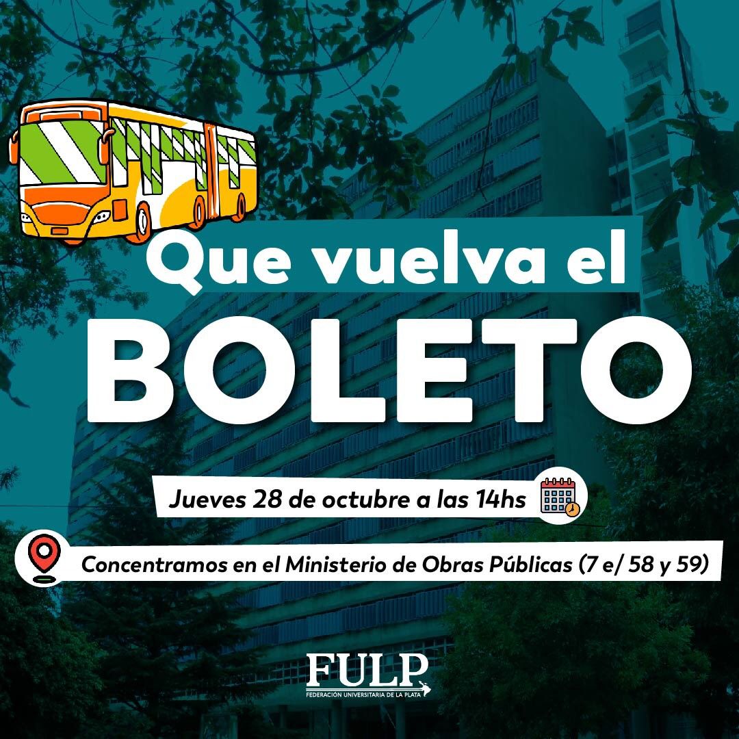CONVOCAN A CONCENTRAR POR EL BOLETO ESTUDIANTIL